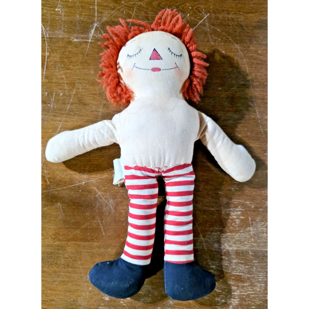 Georgene Raggedy Ann Andy Vtg 13in Awake Asleep Outlined Nose Pair 1940s Gruelle - Picture 16 of 16